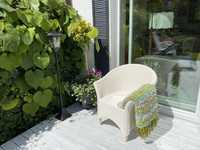 Fotel ogrodowy, taras, balkon biały
