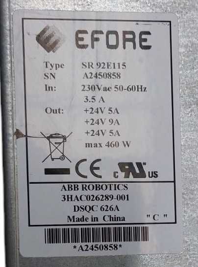 Szafa sterująca ABB DSQC626A 3HAC026289 IRC5 zasilacz 24V 460W