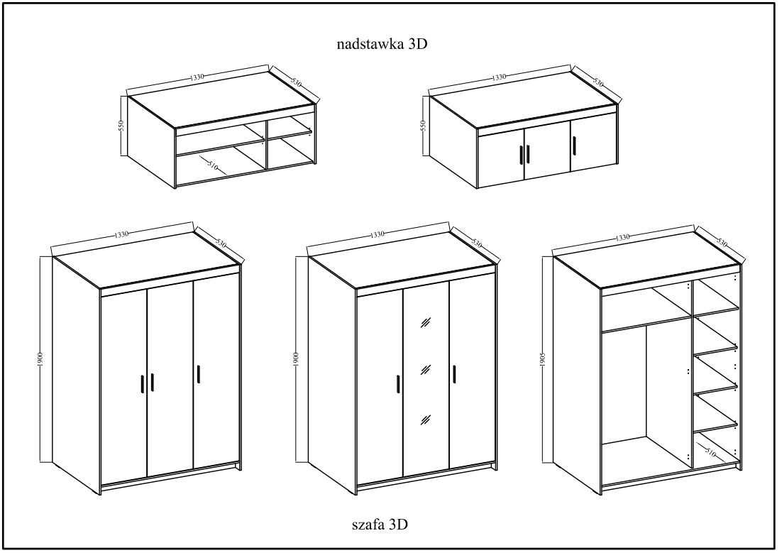 Szafa ELIZA 3d, 4 dostępne kolory, szybka realizacja