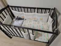 Кроватка для малюка з маятником та матрас з наматрасником