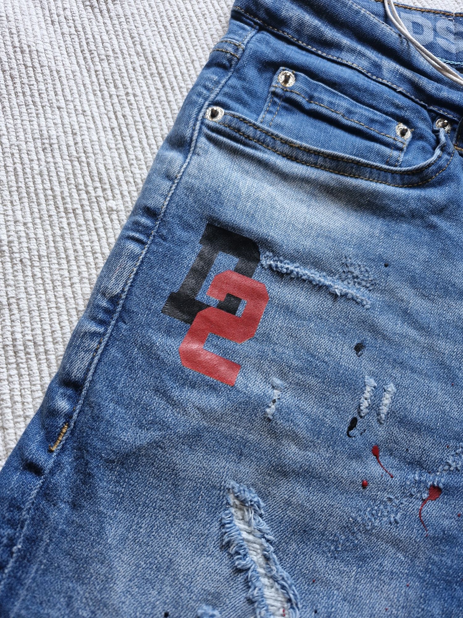 Nowe Spodnie meskie jeansy krotkie dsq2  32 33 jasne logo metki