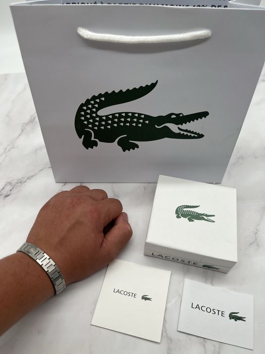 Bransoleta Meska Lacoste Metropole Nowa Srebrna