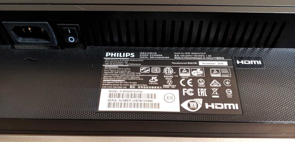 Монітор 34 Philips BDM3470UP00 (34" / 3440x1440 / WLED/ AH-IPS )