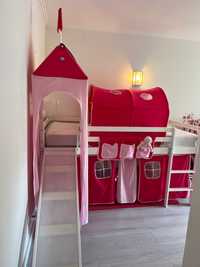 Cama tamanho solteiro infantil castelo