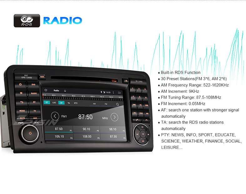 Auto-rádio 2 din android 13 64GB para mercedes ML W164 GL X164