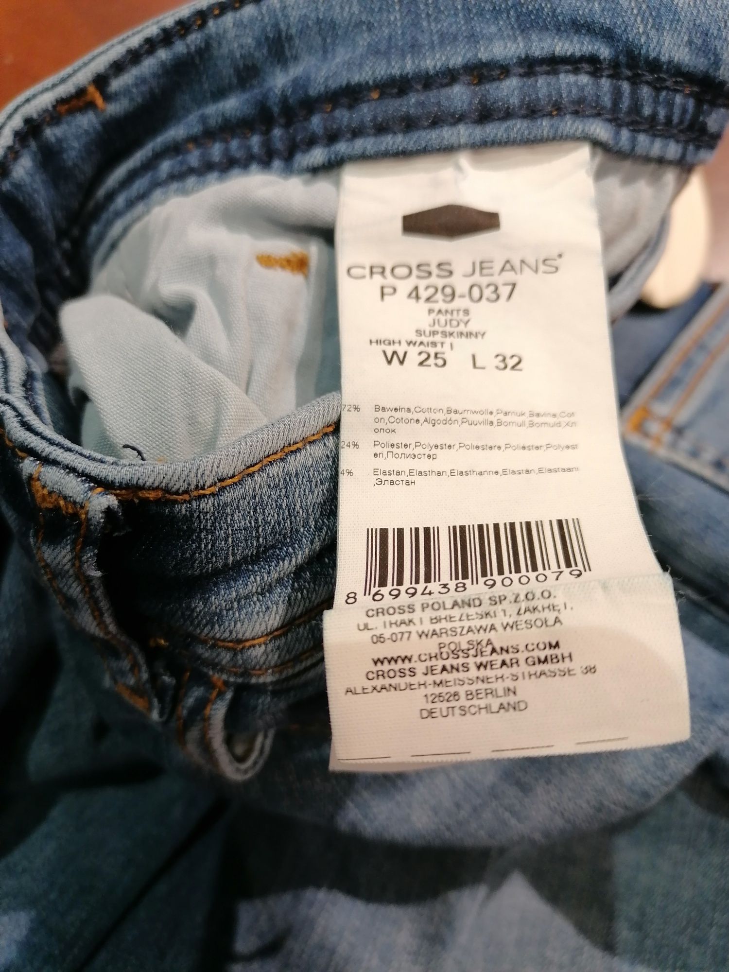 Spodnie jeansowe Judy Cross Jeans W25 L32