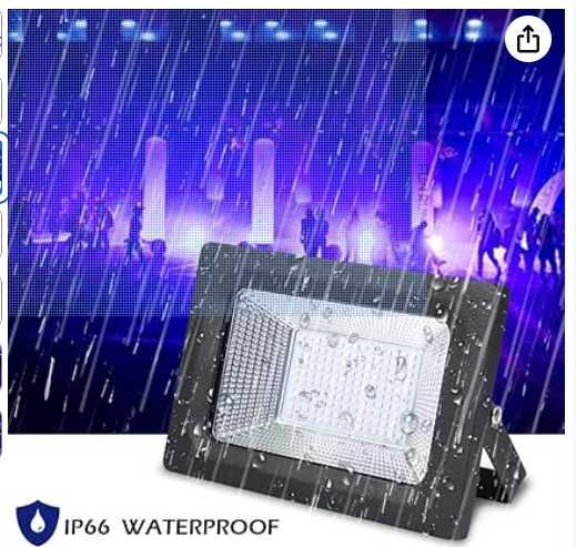 4 projectores LED LUNSY 30W preto/roxo 150 LEDs UV