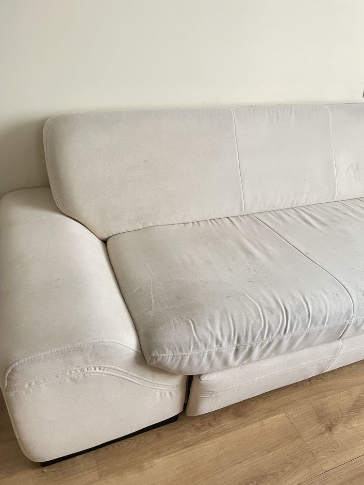 Duza narozna sofa naroznik king size z funkcja spania kremowy duzy