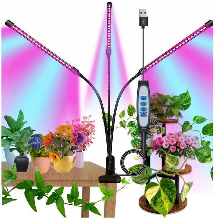 LAMPA DO ROŚLIN 3X Do Uprawy Wzrostu Oświetlenie Żarówka LED Grow TIME