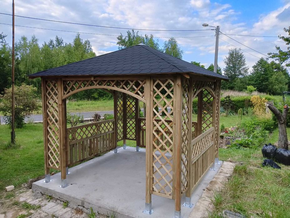 ALTANA ogrodowa PAWILON z drewna WIATA drewniana pergola deska NOWA