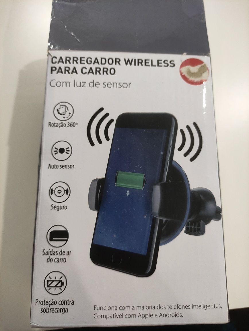 Suporte + carregador para telemóvel NOVO