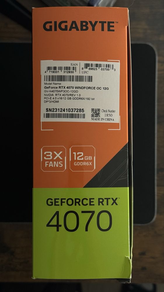 Karta Graficzna Gigabyte GeForce RTX 4070 WINDFORCE OC 12GB