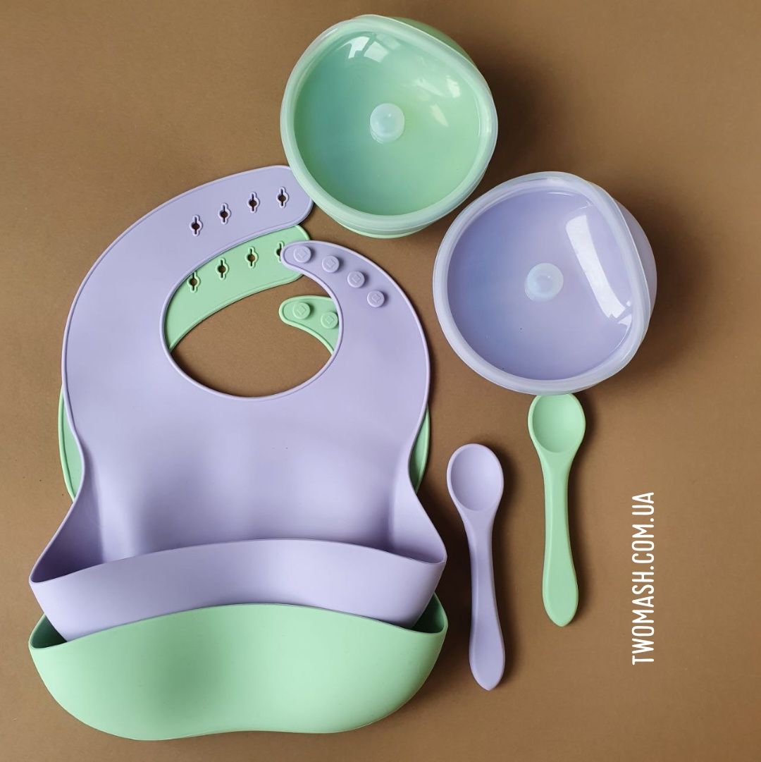Наборы детской посуды Дитячий посуд з силікону