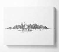 Obraz New York Outline Of The Big Apple Canvas Print 48cm x 34cm