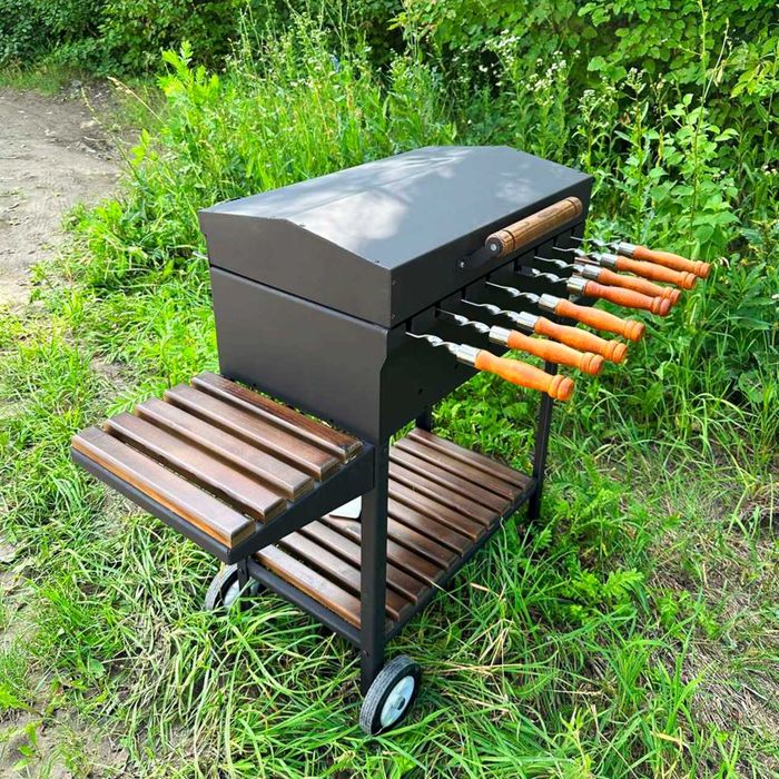 Автоматичний мангал Люкс, Мангал з підставкою для дров і кришкою