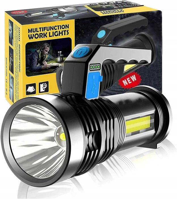 Latarka ręczna mocna led taktyczna szperacz wodoodporna akumulatorowa