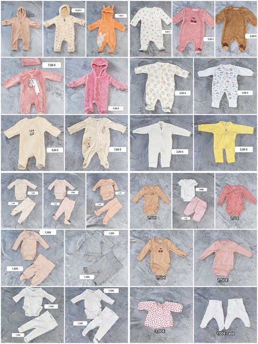 Roupas para bebê 0-4 m, almofada amamentação, sling e saco de dormir