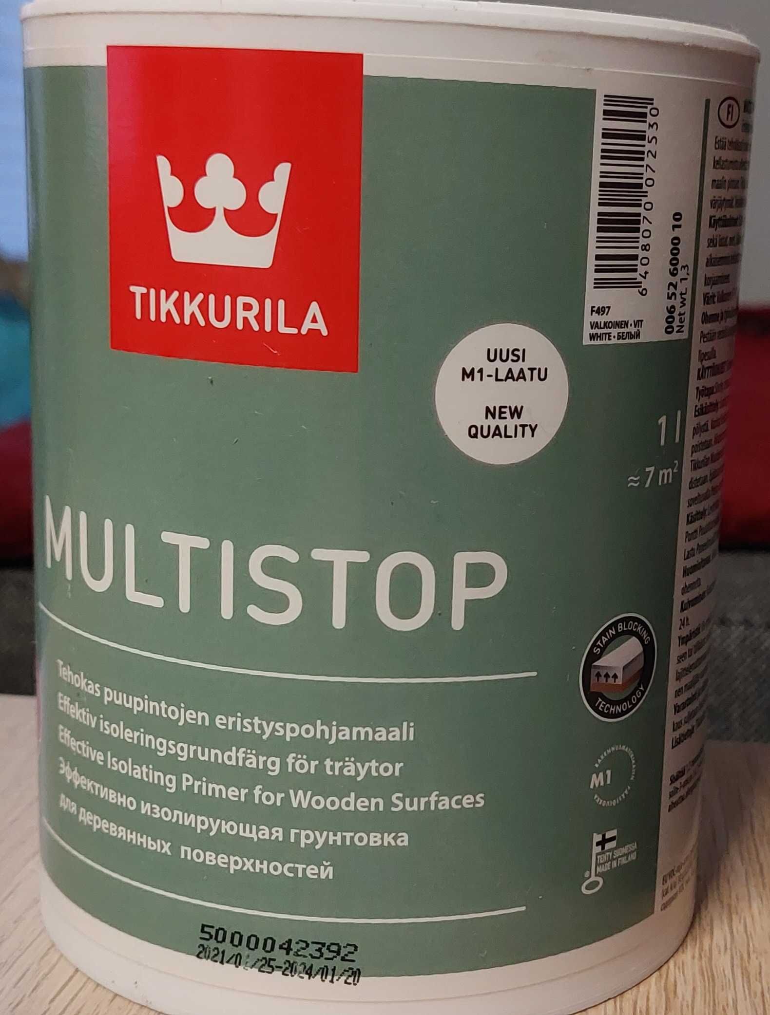 TIKKURILA MULTISTOP 1L Grunt uszczelniający do drewna