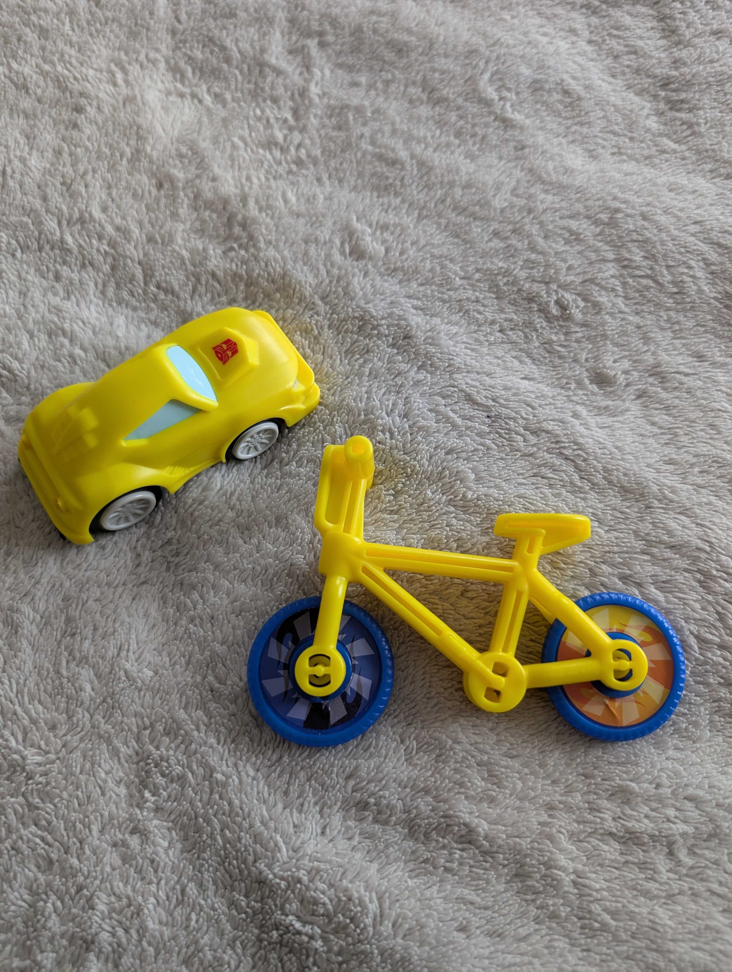 Zestaw figurek pojazdów auto cars rower jak nowe