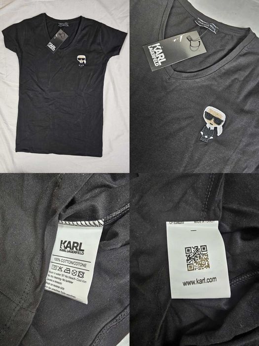 Koszulka damska Karl Lagerfeld w serek Guess shirt polo nowość