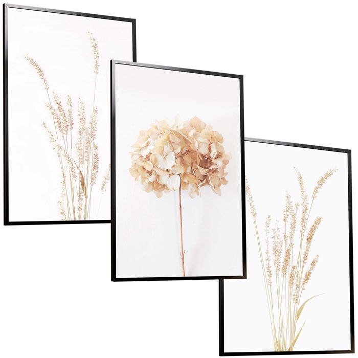 50x40 obrazy w ramie plakaty ramka ŁĄKA KWIATY PAMPAS NATURA BOHO