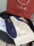 Лоферы loro piana синие замшевые туфли балетки лорики loro piana