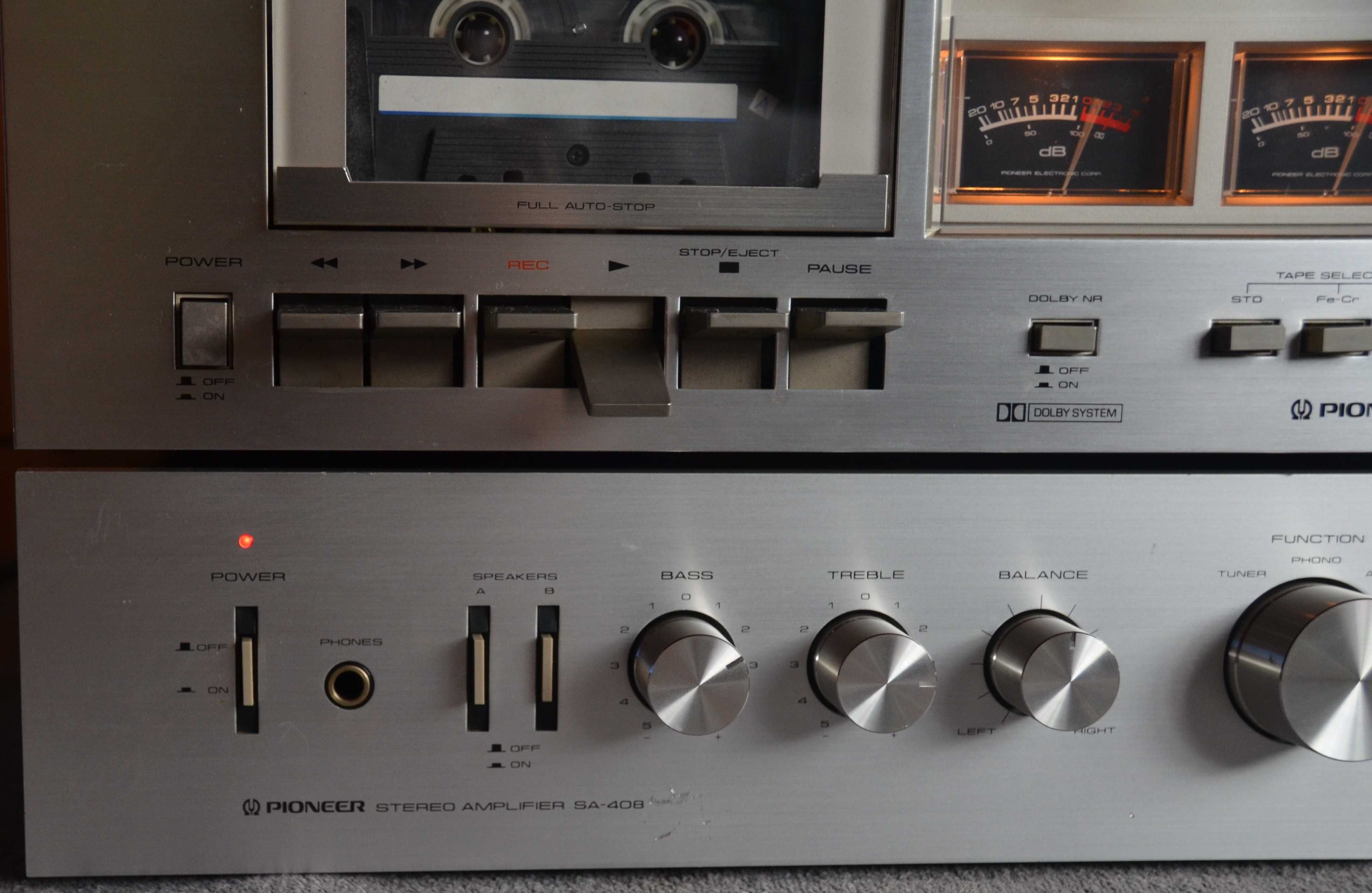 Vintage Pioneer wieża HiFi SA-408 CT-506 TX-408L wzmacniacz deck tuner