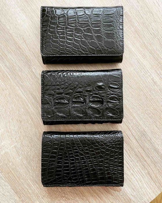 Кошелек портмоне женский из натуральной кожи крокодила черный