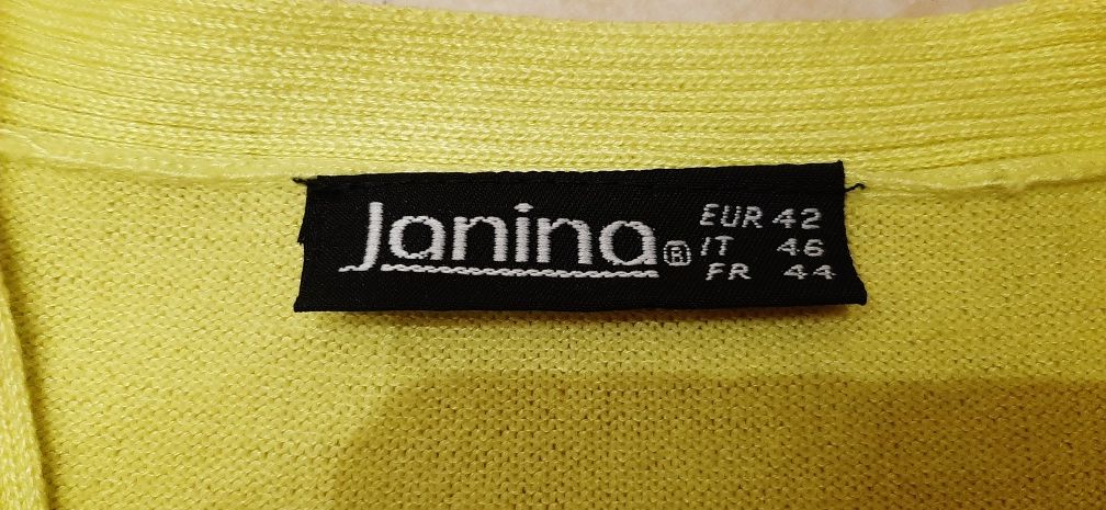 Sweter dlugi kardigan limonkowy żółty 40-42 L-XL Jak Nowy