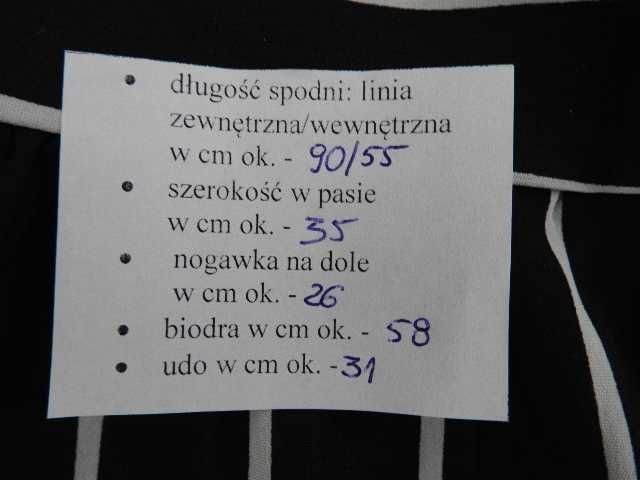Spodnie culoty kuloty w paski czarno białe S