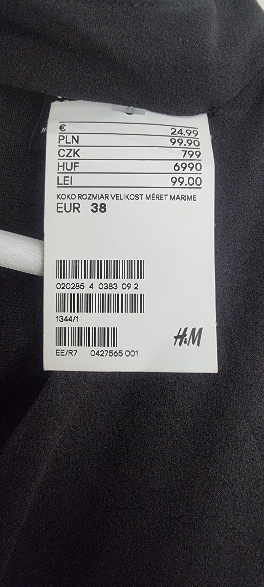 H&M czarna sukienka Nowa z metką r 38