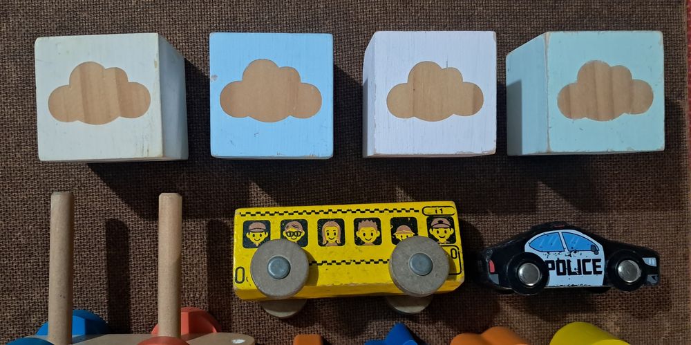 Conjunto lote brinquedos de madeira