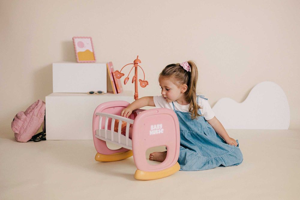 Колиска "Бебi Ньорс. Терракотова пудра" з мобілем (7600220390)