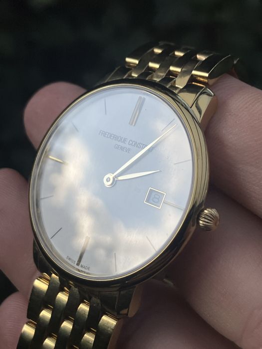 Zegarek złoty PVD Frederique Constant FC-220V5S5B slimline