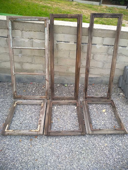 Stare ramy okienne drewniane rama retro loft zdjęcia lustro