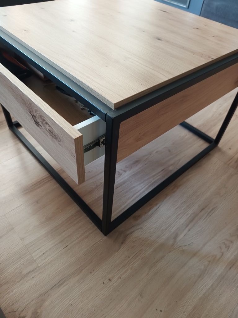 Stolik kawowy loft z szufladą