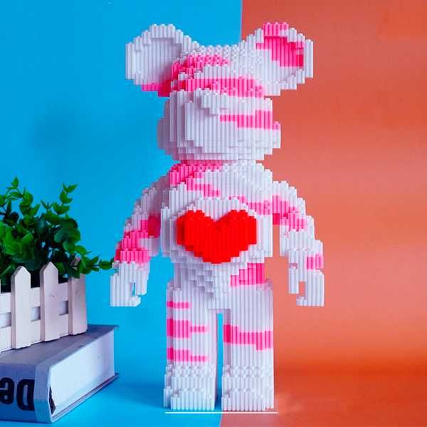 Конструктор Magic Blocks ведмедик Bearbrick "Серце"  мишка з блоков