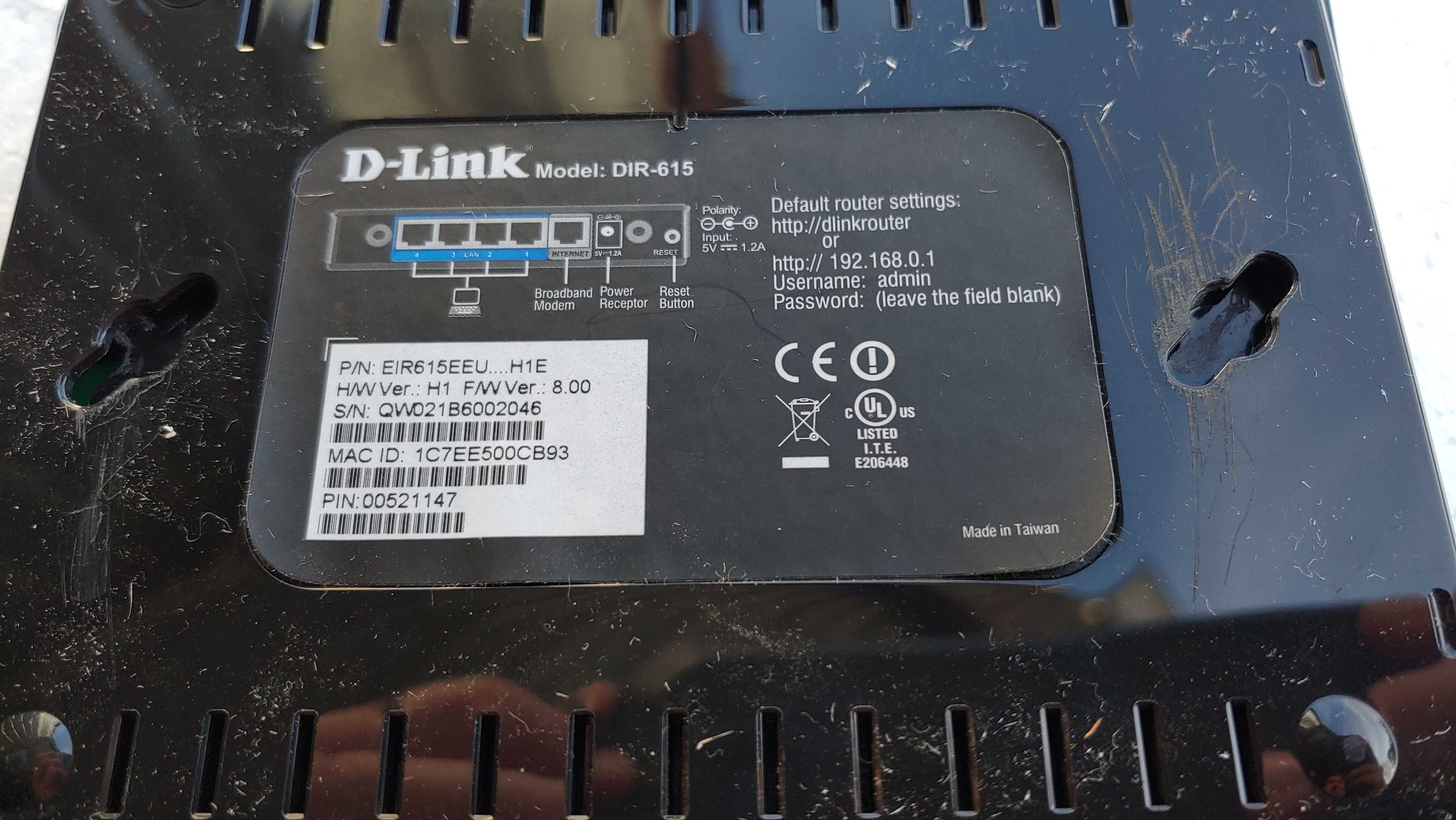 Router D-Link DIR-615 WLAN 2.4 IEEE 802.11b/g 4 x port LAN 10/100 Mbps