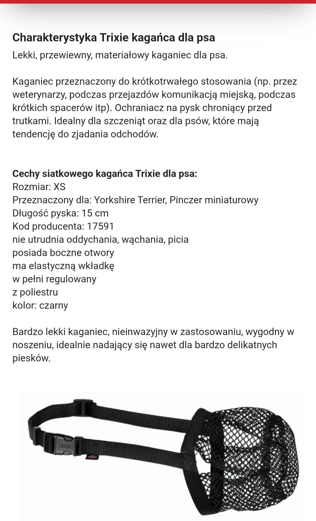 Kaganiec dla małego psa siateczkowy Nowy xs