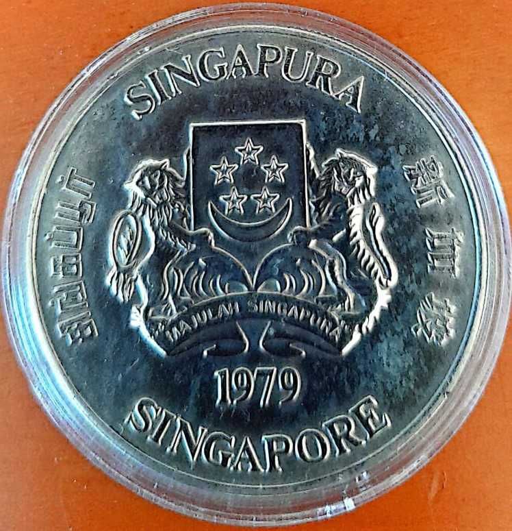 Moeda Singapura 10 Dólares, 1979