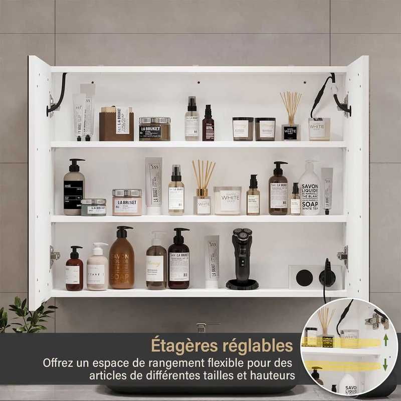 Nowa szafka łazienkowa / LED / półka/ lustro / 60x80x16cm !A2752!