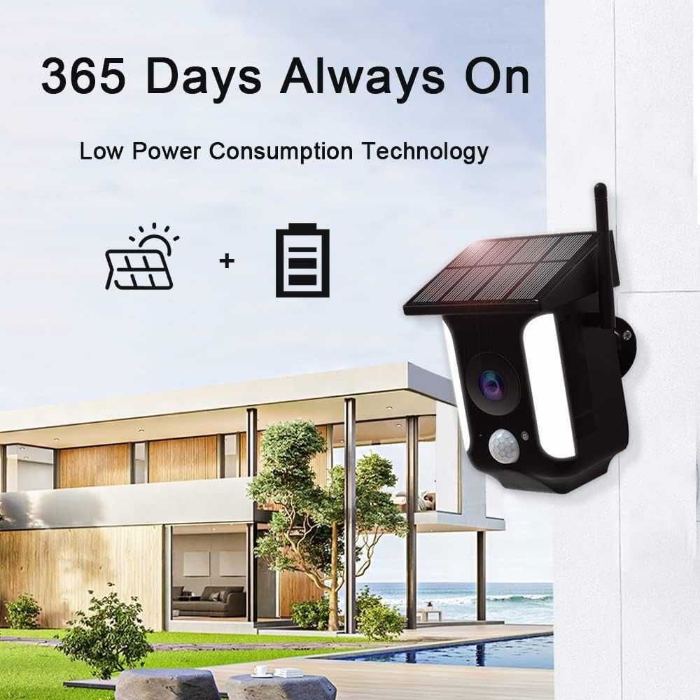 Zewnętrzna Kamera solarna monitoring 1080p czujnik ruchu WiFi 531