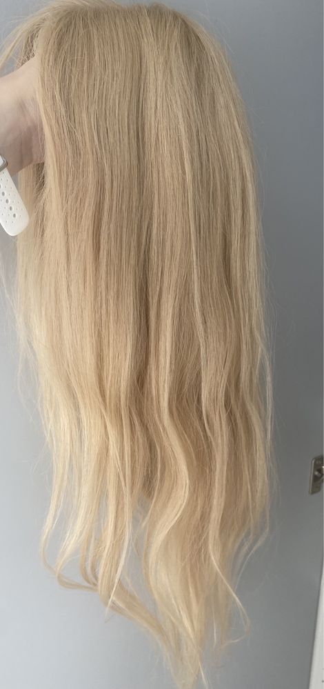 Peruka Naturalna Długie Blond Włosy