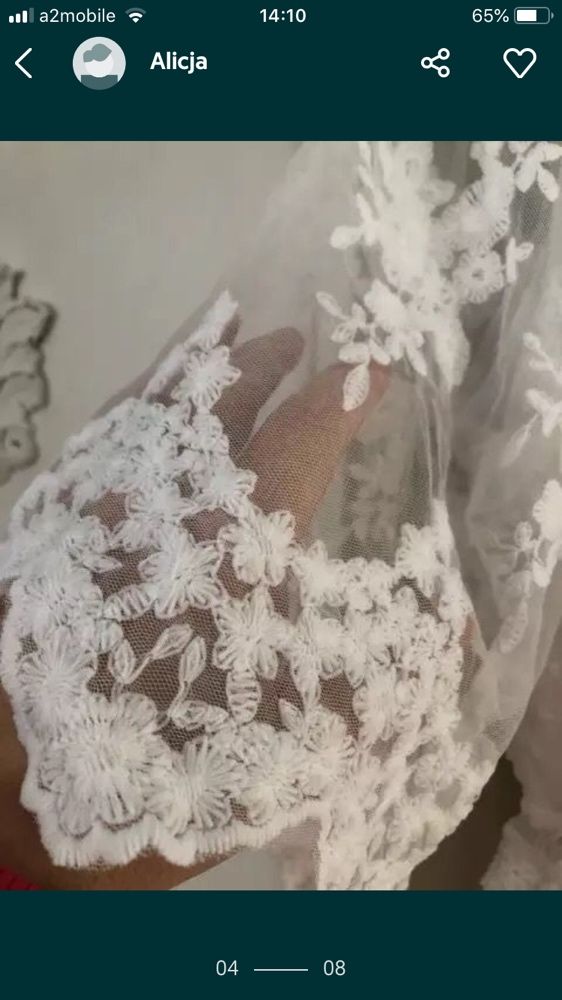 Sukienka koronkowa tiulowa biała maxi długa zwiewna śliczna nowa