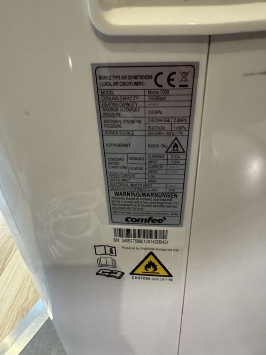 Klimatyzator przenośny Comfee Model 7000