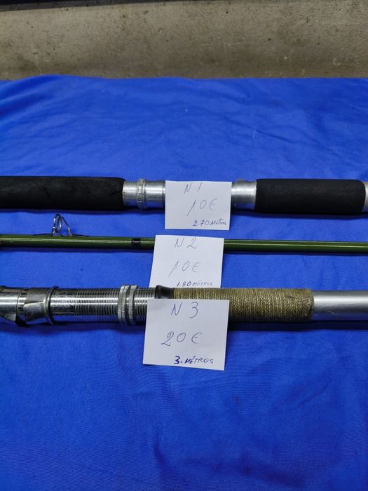Vendo estas canas de pesca os preços estão marcados nas canas