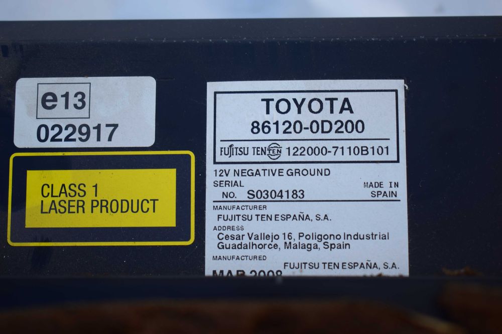 radio cd TOYOTA YARIS II 09R. 86120-0D200