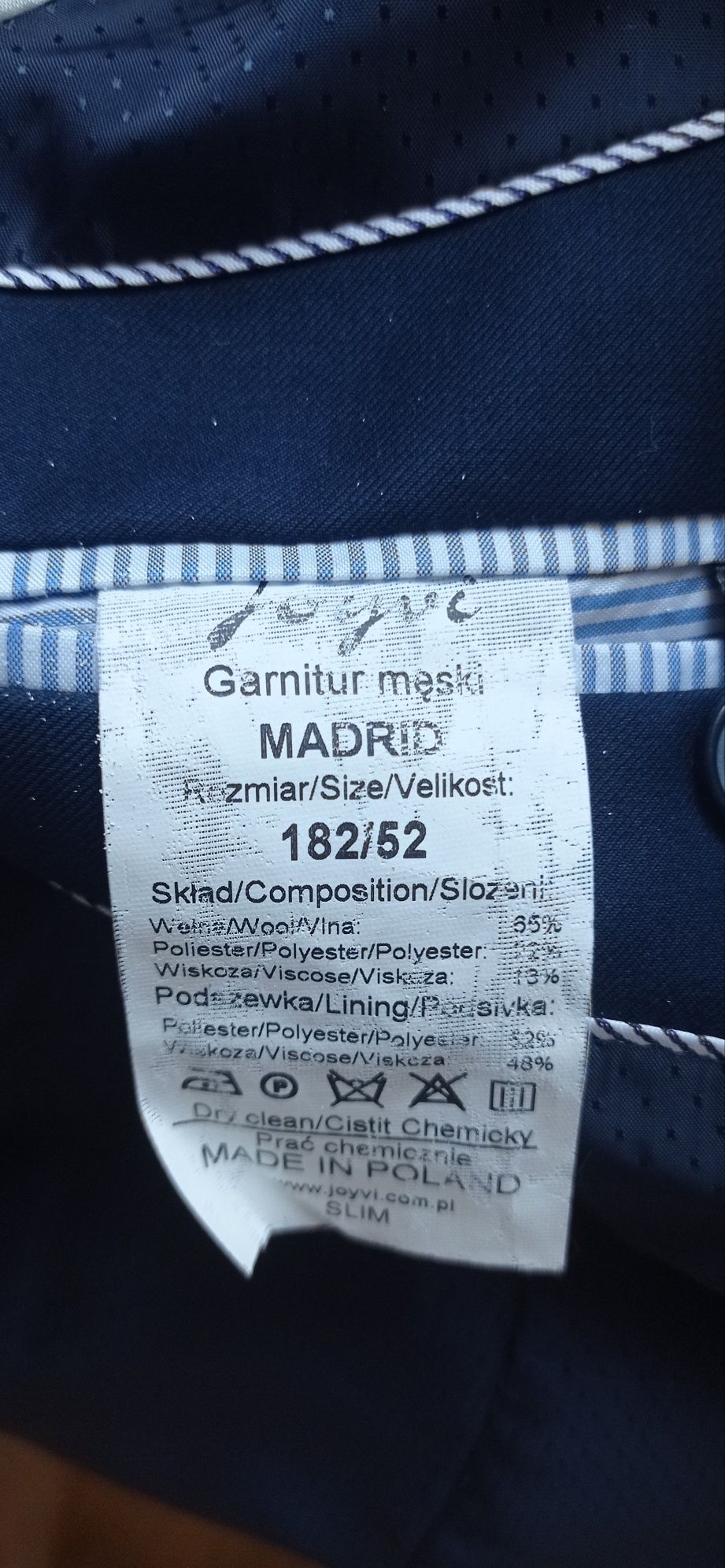 Garnitur Joyvi slim. 182. Wełna. L/XL