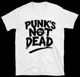 nowa biała koszulka punk's not dead, koszulka pankowa na koncert