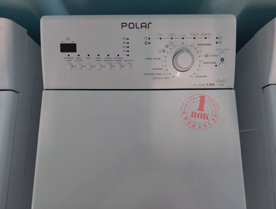 ROK GWARANCJA Pralka ładowna od góry Polar PTL1016D 5,5 kg Wyświetlacz